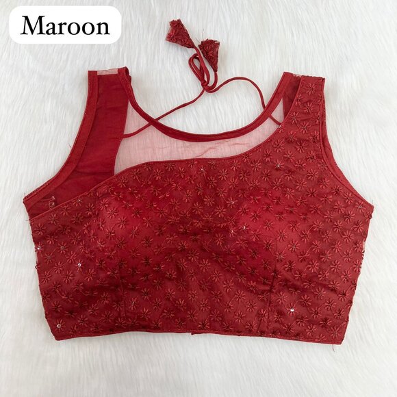 CHIKANKARI WORK BLOUSE - Picture 2 of 8